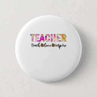 Teacher Art Teach Love Inspire 6 Cm Round Badge