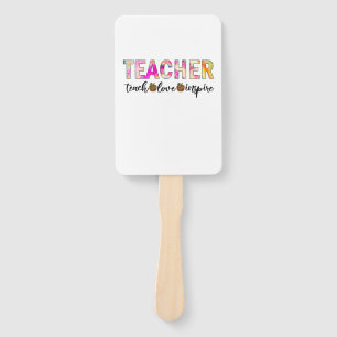 Teacher Art Teach Love Inspire Hand Fan