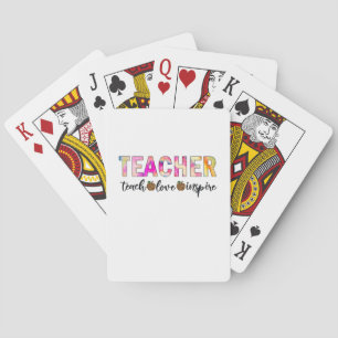 Teacher Art Teach Love Inspire Playing Cards