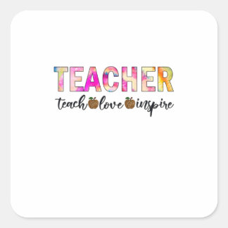 Teacher Art Teach Love Inspire Square Sticker