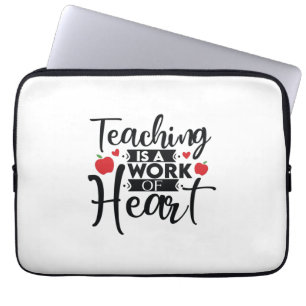 Teacher Art Teaching Is A Work Of Heart Laptop Sleeve