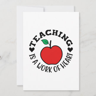 Teacher Art Teaching Is A Work Of Heart Thank You Card