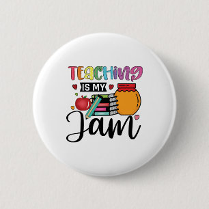 Teacher Art Teaching Is My Jam 6 Cm Round Badge