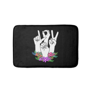 Teacher ASL Hand Sign Bath Mat