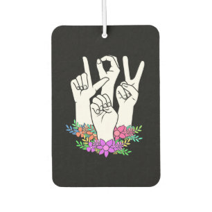 Teacher ASL Hand Sign Car Air Freshener