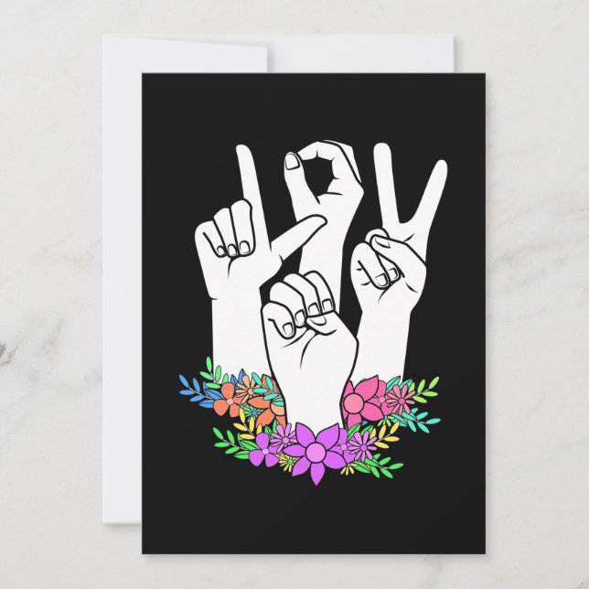 Teacher ASL Hand Sign Invitation (Front)