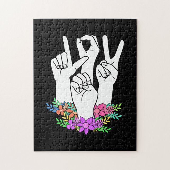 Teacher ASL Hand Sign Jigsaw Puzzle (Vertical)