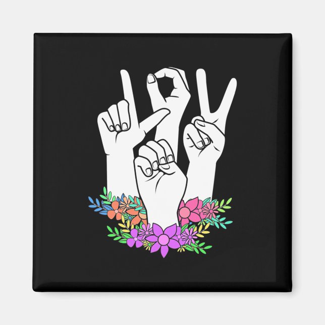 Teacher ASL Hand Sign Magnet (Front)