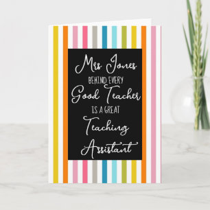 teacher assistant card