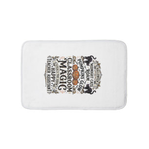 Teacher Assistant Halloween Shirt with Black Cats  Bath Mat