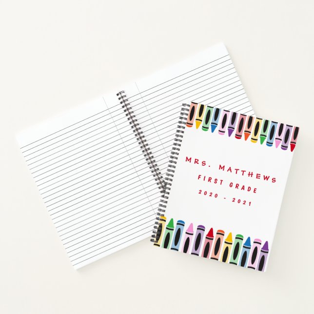Teacher Back to School Cute Colour Crayon Notebook (Inside)
