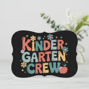 Teacher Back to School Kindergarten Crew Card