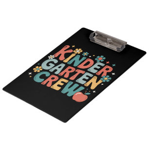 Teacher Back to School Kindergarten Crew Clipboard