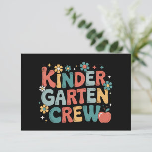 Teacher Back to School Kindergarten Crew Thank You Card