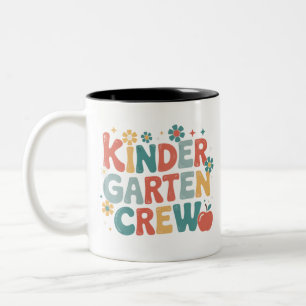 Teacher Back to School Kindergarten Crew Two-Tone Coffee Mug