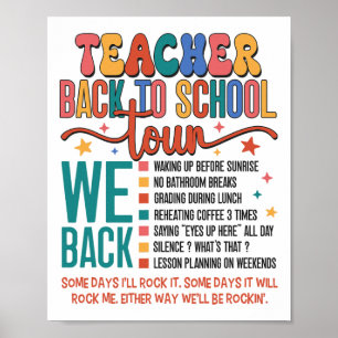 Teacher Back To School Tour Bruh We Back 1st Day O Poster