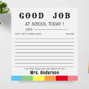 Teacher Back To School Writing Good Job Custom Notepad