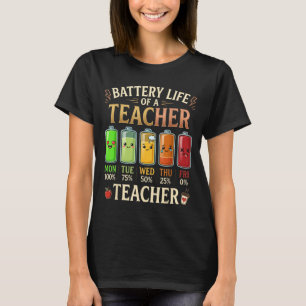 Teacher Battery Life Funny Back To School Educator T-Shirt