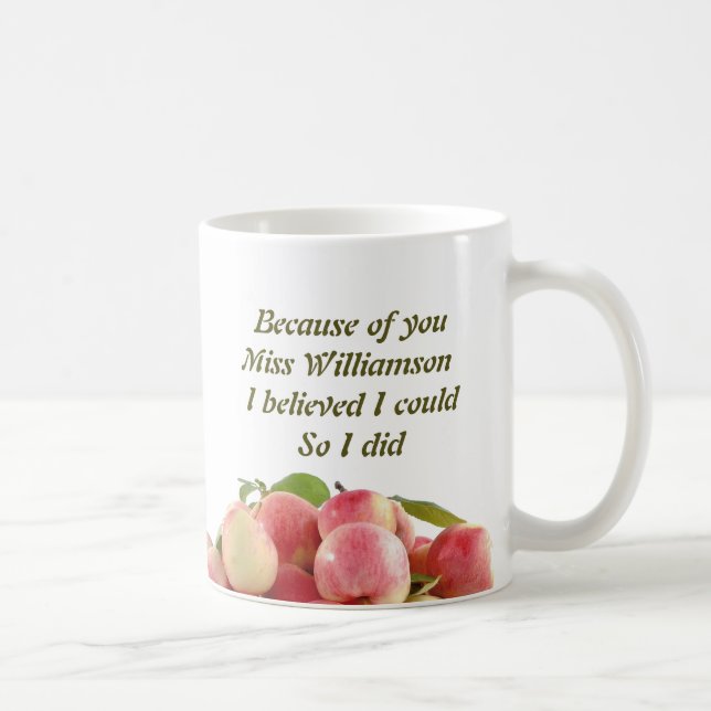 Teacher BECAUSE OF YOU I BELIEVED I COULD Coffee Mug (Right)