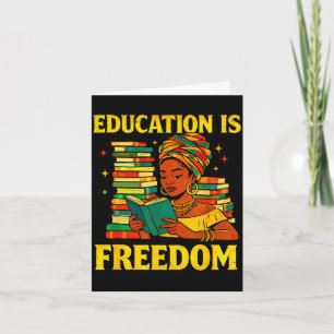 Teacher black history education is freedom afro card