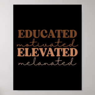 Teacher Black History Month Educated Motivated Mel Poster