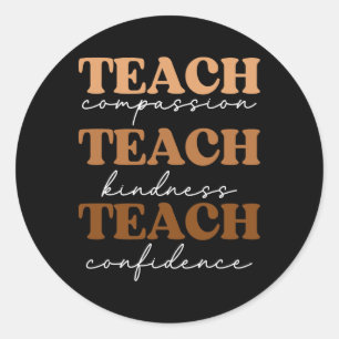 Teacher Black History Month Melanin Women Men Classic Round Sticker