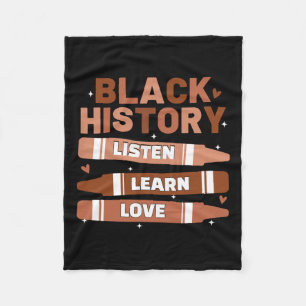 Teacher Black History Month Quote African American Fleece Blanket