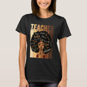 Teacher Black Womens Afro African Black History Mo T-Shirt