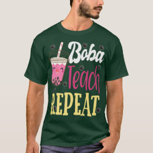 Teacher Boba Bubble Tea Back to School First Day F T-Shirt