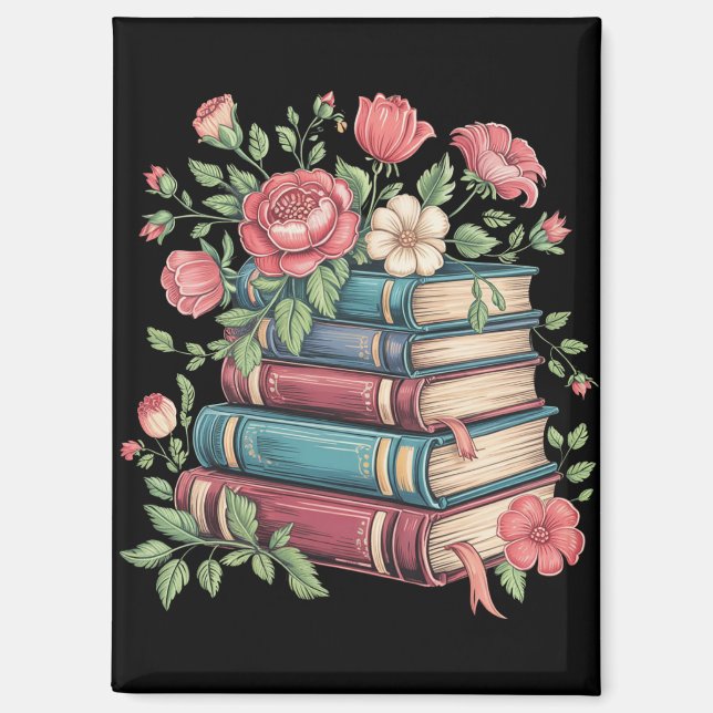 Teacher Book Lover Back to School Wildflowers Magnet (Front)