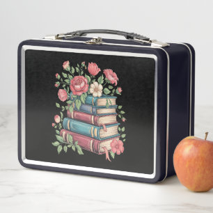 Teacher Book Lover Back to School Wildflowers Metal Lunch Box