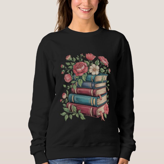 Teacher Book Lover Back to School Wildflowers Sweatshirt (Front)