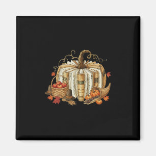 Teacher Book Pumpkin Fall Reading Thanksgiving Aut Magnet