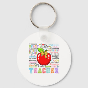 Teacher Bow Pencil Apple Funny Back To School Teac Key Ring