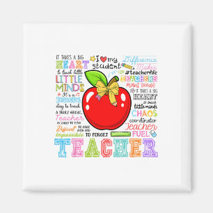Teacher Bow Pencil Apple Funny Back To School Teac Magnet