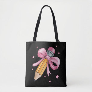 Teacher Bow Pencil Teaching Life Appreciation Gift Tote Bag