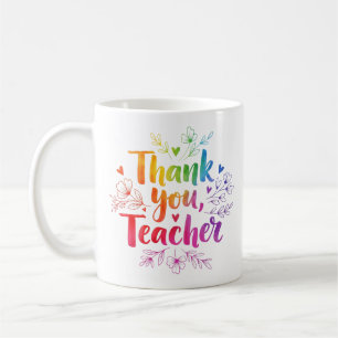Teacher Bright Colourful "Thank You" Mug Gift