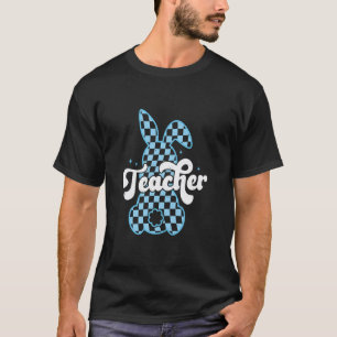 Teacher Bunny Checkerboard Easter Fun T-Shirt