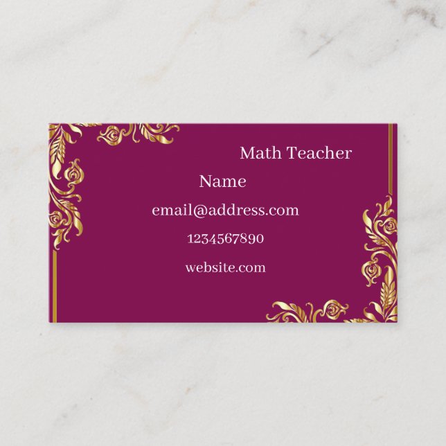 teacher business card (Front)