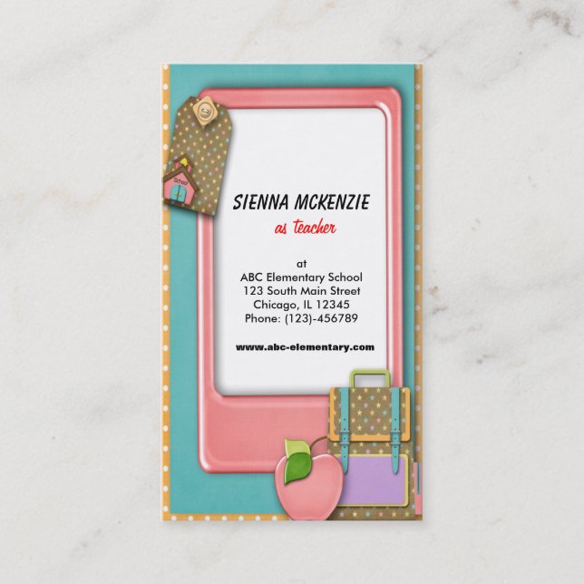 Teacher Business Card (Front)
