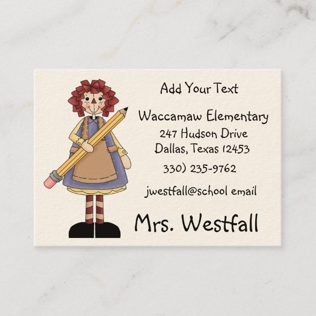 Teacher Business Card by SRF (Front)