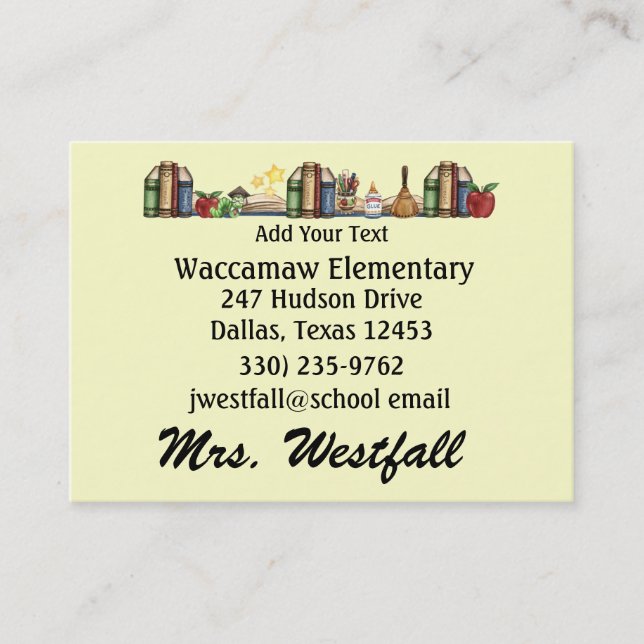 Teacher Business Card by SRF (Front)