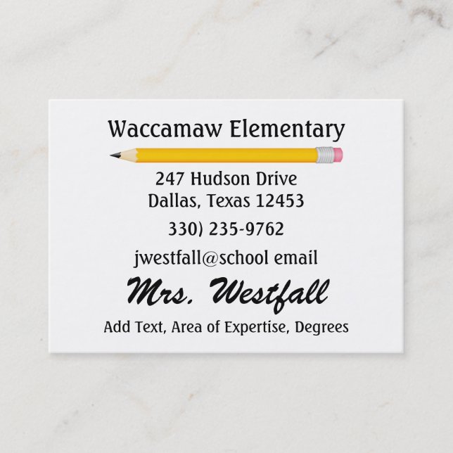 Teacher Business Card by SRF (Front)