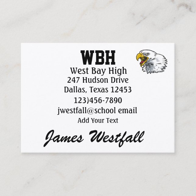Teacher Business Card - See Reverse -  SRF (Front)