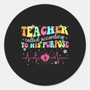 Teacher Called According To His Purpose Christian Classic Round Sticker