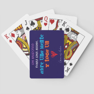 Teacher card deck. Blue Background