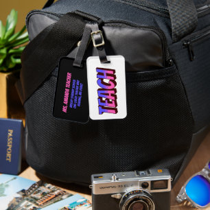 Teacher Cartoon Style Personalised Luggage Bag Tag