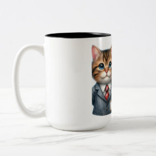 Teacher Cat Two-Tone Coffee Mug