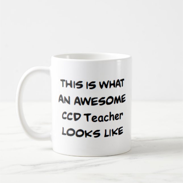 teacher ccd, awesome coffee mug (Left)