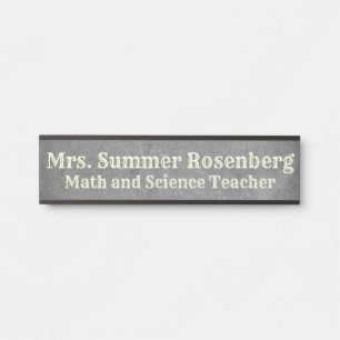 Teacher Chalkboard Classroom Door Sign Name Plate
